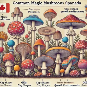 Identification tips for common magic mushroom species in Canada, helping enthusiasts recognize and differentiate between various species. Explore key features, habitat preferences, and magic mushroom spore strains.